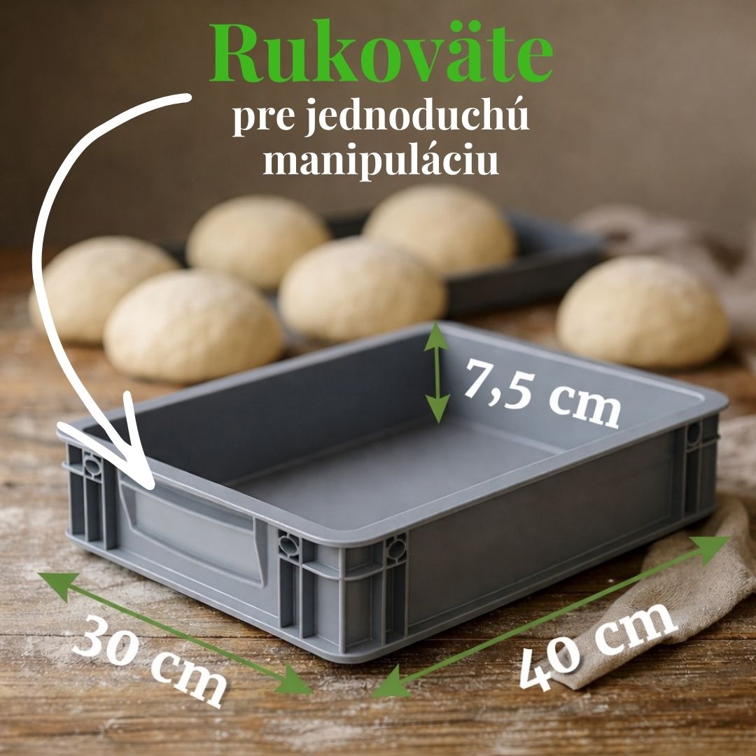 Pizza box na kysnutie cesta s vekom 40×30 cm – set + stierka na cesto