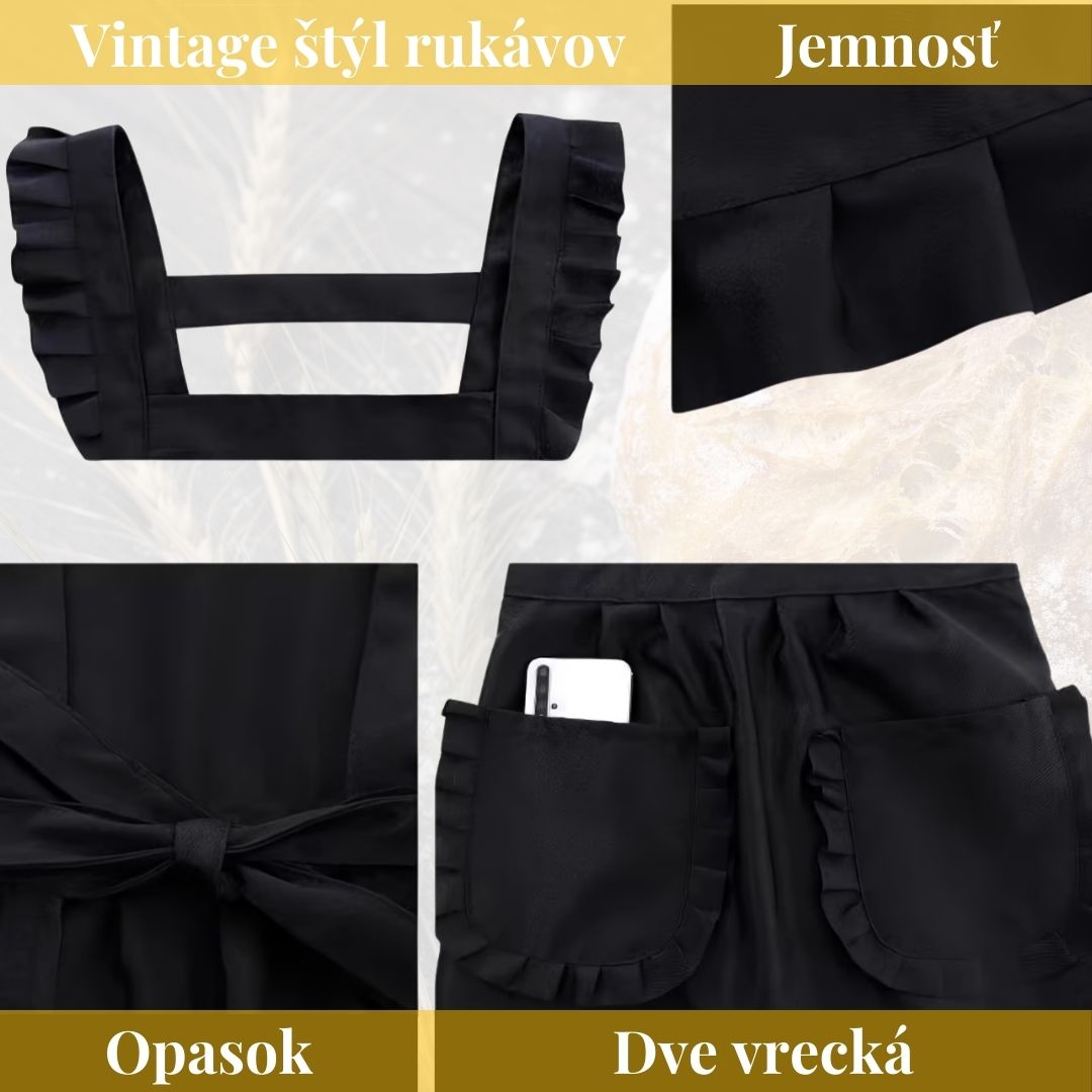 Vintage zástera – čierna