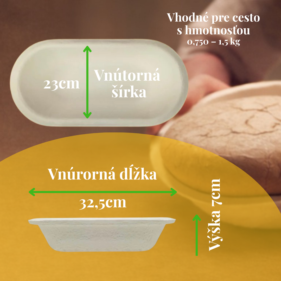 Oválna ošatka na chlieb s priemerom 32,5 cm z drevenej buničiny